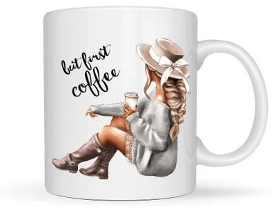 Immagine prodotto di Solidchoice - Tazza divertente con la scritta "Prima il caffè" per gli amanti del caffè