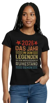 Produktbild von Spreadshirt 2026 Legende Ruhestand Rentner Pensionär Geschenk Frauen T-Shirt, S, Schwarz