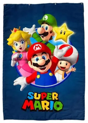 Productafbeelding van Grote Super Mario poster, 125x85 cm, blauw. Blauw, one size