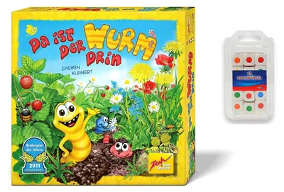 Produktbild von Zoch 601131835AMA - Da ist der Wurm drin und 15 Holzfarbwürfel - Kinderspiel des