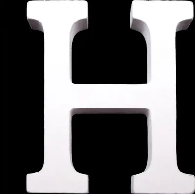 Produktbild von 3D Holzbuchstabe 8 cm, weiß, Buchstaben & Zeichen:H