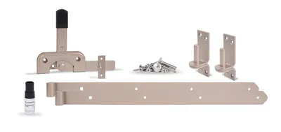 Image de Alberts 302047 DURAVIS® Assortiment de ferrures, pour portes individuelles, en trois versions de couleur, beige perle RAL 1035 revêtement duplex