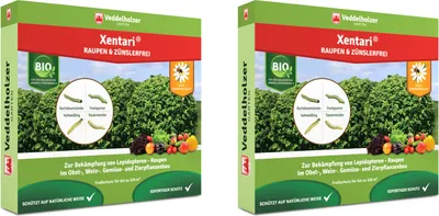 Produktbild von Veddelholzer XenTari® 16 x 2g Raupen & Zünslerfrei gegen Buchsbaumzünsler, Raupen & Schadraupen. XenTari Raupenfrei Buchsbaumzünsler Spritmittel fürLandbau geeignet Nicht Bienengefährlich.