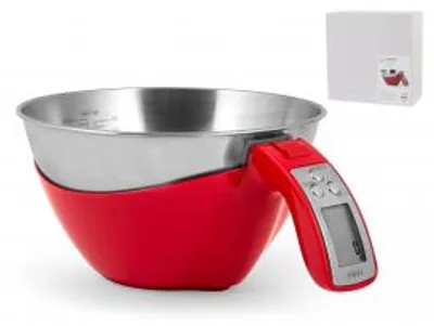 Immagine prodotto di H&H Bilancia Cucina Digitale, Inox, Rosso, Kg5