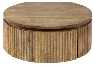 Produktbild von FURNLUX Nachttisch Welle Sand Braun 50cm / Hauptfarbe: Braun / Abmessungen: 50 x 20 x 35 cm