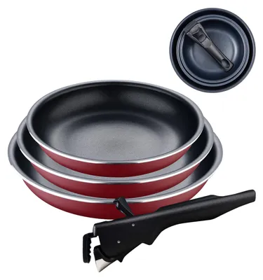 Produktbild von Set aus 4 Bratpfannen (18+20+24cm) mit abnehmbarem Griff