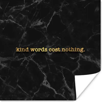 Produktbild von MuchoWow® Poster Zitate - Sprichwörter - Gold - Marmor 100x100 cm - Babyzimmer