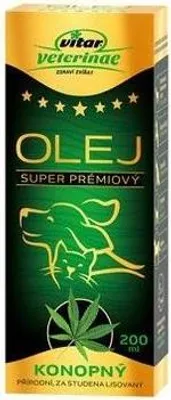 Produktbild von VITAR Veterinae Hanföl 200 ml Omega 3 6 Hunde Katzen Gesundheit
