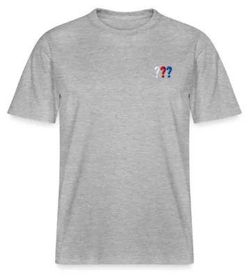Produktbild von Spreadshirt Die Drei Fragezeichen Logo Stickerei Relaxed Fit Uni T-Shirt, 3XL, Grau meliert