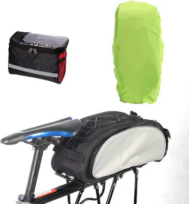 Produktbild von Fahrradtasche Set, Rahmentasche und Regenschutz, wasserdicht, für MTB