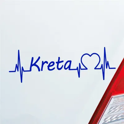 Produktbild von Auto Aufkleber Kreta Puls Herzschlag mit Insel Motiv 19x6 cm Dunkelblau Sticker Heckscheibenaufkleber