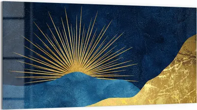 Produktbild von DEQORI Glasbild Echtglas 100x50 cm 'Lichtspiel der Dämmerung' Wandbild Bild modern Deko