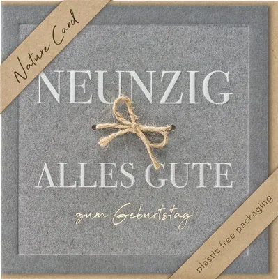 Produktbild von bsb 694032-2 Geburtstagskarte Zahl 90 - Natur Card, inkl. Umschlag