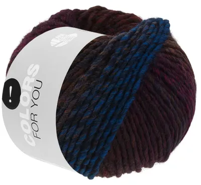 Produktbild von Lana Grossa COLORS FOR YOU 50 g voluminöses Dochtgarn mit Farbverlauf 90 m Farbe 159 - Nachtblau/Pflaume/Aubergine/Dunkelbraun/Schwarzbraun