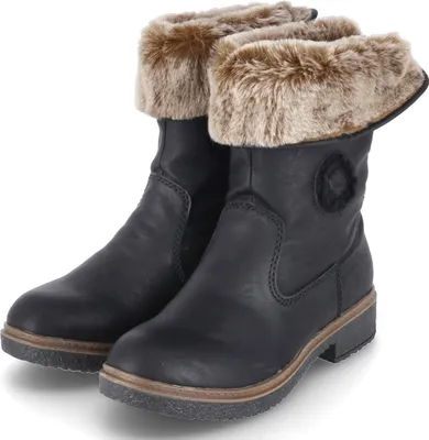 Produktbild von Rieker Damen Winterstiefeletten Schwarz Kunstleder Größe: 43