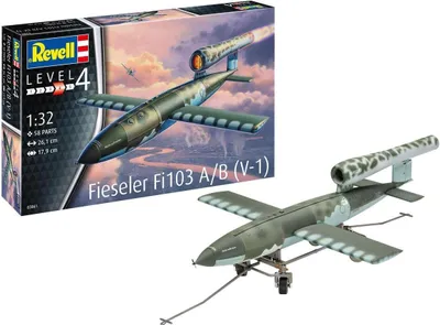 Produktbild von Revell 63861 Model Set Fieseler Fi103 V-1 Fahrzeug originalgetreuer Modellbausatz für Fortgeschrittene, mit Basis-Zubehör, unlackiert