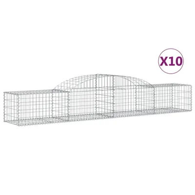 Zdjęcie produktu dla vidaXL Gabiony z wysokim łukiem 10 szt. 300x50x40/60 cm Ocynkowane żelazo