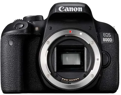 Produktbild von Canon EOS 800D, 24,2 MP, 6000 x 4000 Pixel, CMOS, Full HD, Touchscreen, Schwarz