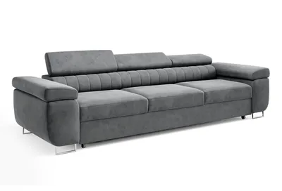 Produktbild von Schlafsofa CARMEN, moderne Couch mit verstellbaren Kopfstützen, ausziehbare Polstercouch, Sofa mit Schlaffunktion, Kronos 34