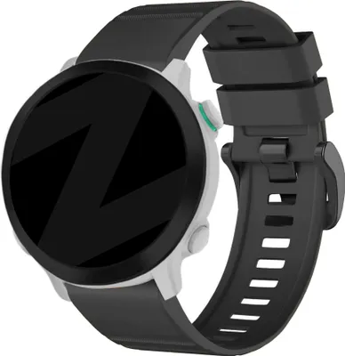 Produktbild von Bandz Silikonarmband mit Dornschließe passend für Garmin Fenix 5 / 6 / 7 - Hochwertiges Silikonarmband für Smartwatch - Schwarzes Silikonarmband