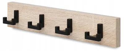Produktbild von FURNITECO Wandgarderobe Loft 4 Haken Sonoma Eiche