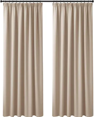 Verdunkelungsvorhang mit Schlaufenband, 167x183 cm, Beige