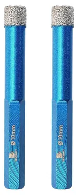 Produktbild von Diamant-Trockenbohrer 10mm Sechskantschaft 2 Stück für Keramik, Granit, Porzellan, Fliesen, Mauerwerk