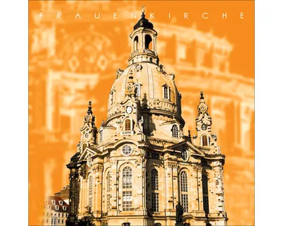 Produktbild von Glasbild Dresden Frauenkirche orange 50x50 cm