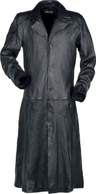 Produktbild von Gothicana by EMP Herren Schwarzer langer Ledermantel mit Kragen XXL