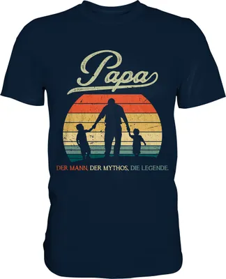 Produktbild von Papa Tochter Sohn Vater Geschenk Vatertag T-Shirt – Navy / 5XL
