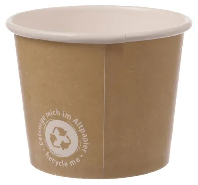 Produktbild von 50x Eisbecher 160 ml 'Recycle Me' ohne Kunststoffbeschichtung  4 oz XL Ø 7,5 cm