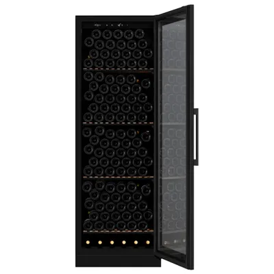 Produktbild von Weinklimaschrank - WineStore 215 Full Glass Black | Kapazität 215 Flaschen | Einbaufähig | UV-Glastür | Kohlefilter | Wintersicherheitssystem