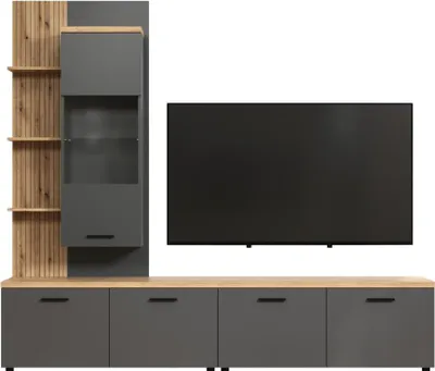 Image de Baggio système de bibliothèque 3 pièces anthracite.