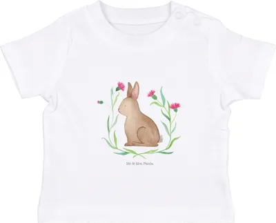 Produktbild von Mr. & Mrs. Panda Organic Baby Shirt Hase Sitzen 0. - 6. Monat - Weiß - Geschenk, Liebe, Kaninchen, Kleinkind, Ostergrüße, T-Shirt, Ostern, Baumwollshirt, , Babyshirt