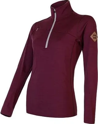Produktbild von SENSOR MERINO UPPER Damen-Sweatshirt, kurz, mit Reißverschluss, rot, Größe XL