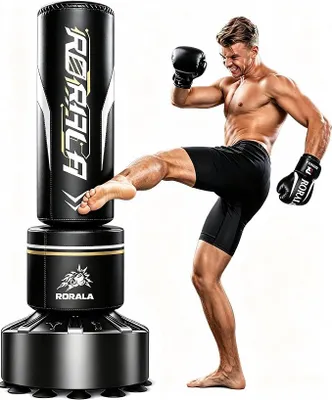 Imagen del producto de Saco de boxeo de pie para adultos, ideal para MMA, como compañero de entrenamiento de boxeo, para entrenadores y para boxeo de peso pesado. Incluye ventosas para una mayor estabilidad