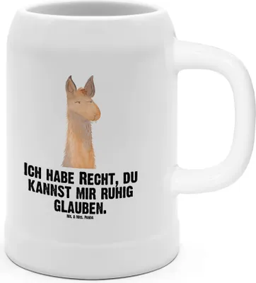 Produktbild von Mr. & Mrs. Panda Seidel Lamakopf Genervt - Weiß - Geschenk, Chef, Keramikkrug, Lama, Steinzeugkrug, Tonkrug, Krug, Freundin, Büro, Lamas, Humpen, Beste, Azubi