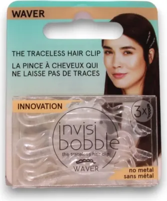 Productafbeelding van Invisibobble Set Trio Waves, haarspelden, helder kristal, 3 stuks, dameshaarverzorging, stijlvol en functioneel design