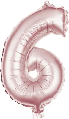 Produktbild von Folienballon Zahl 6 rosegold 100 cm