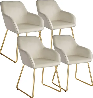 Produktbild von tectake® Esszimmerstuhl Jeane gepolstert, in Samtoptik 57 x 61 x 85,5 cm, Belastbarkeit 120 kg