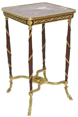 Immagine prodotto di Casa Padrino Tavolino barocco marrone / oro / rosso 45 x 45 x h. 78 cm - Tavolino in legno massello in stile barocco fatto a mano - Mobili da salotto barocchi