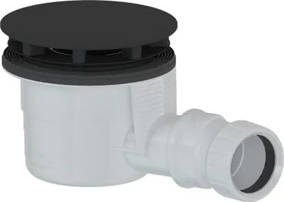 Zdjęcie produktu dla Syfon brodzikowy, średnica 90 mm, DN40, czarna matowa pokrywa