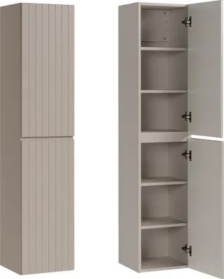 A tall, narrow cabinet shown from the front and side.
