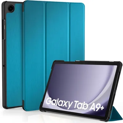 Image de Samsung Galaxy Tab A9+ 11 pouces 2023 Housse Cuir synthétique fonction stand bleu paon