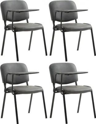 Produktbild von 4er Set Stühle HLO-CP99 mit Klapptisch Kunstleder  grau