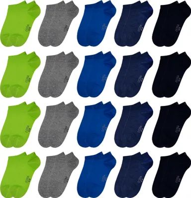 Produktbild von OCERA 20 Paar Kinder Sneaker Socken für Mädchen und Jungen - Blau-Mix 23/26