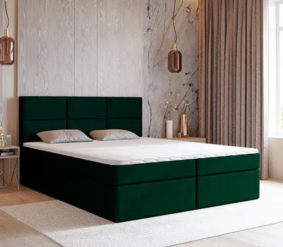 Produktbild von FURMEB24 - RIO 120 x 200 cm -Boxspringbett Polsterbett mit Bettkasten und Holzrahmen - Doppelbett mit h¶her Kopsttze - Inclusive Topper (AMV 4311)