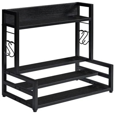 Immagine prodotto di Solidchoice - Scaffale da cucina a 4 ripiani con 4 ganci, regolabile