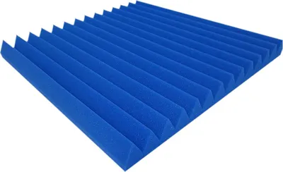 Produktbild von Akustikpur - Dreieck Profil - ca. 49 cm x 49 cm/5cm - Color: Blau - WAVE PANELS, Schallabsorber mit Dreieck profil, Akustikschaumstoff Lamellen Pyramiden Akustik Schaumstoff Akustik Dämmung