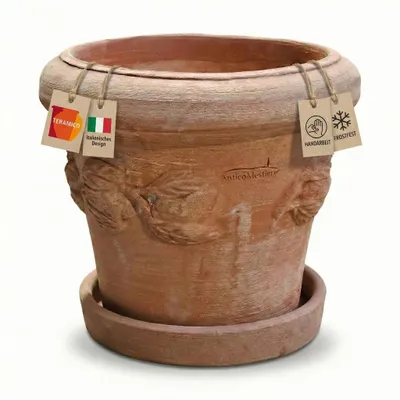 Produktbild von Teramico Terracotta Topf "Limoni" Frostfest optional mit Teller